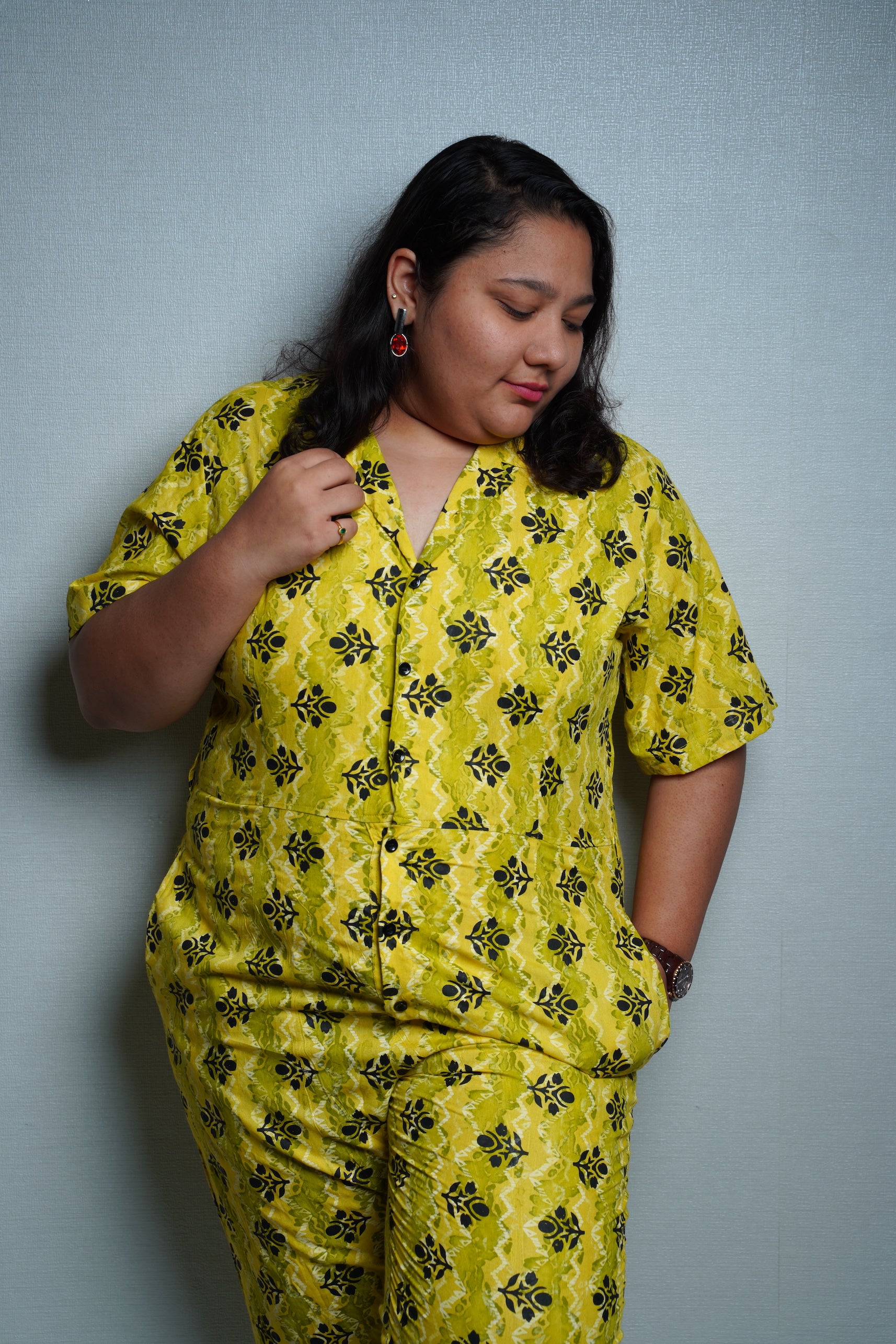 yellow jumpsuit dress